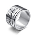 Wholesale Hot Selling Stainless Steel Ring Jewelry Titanium Steel Time Ring Rotatable Arabic Numeral Rings